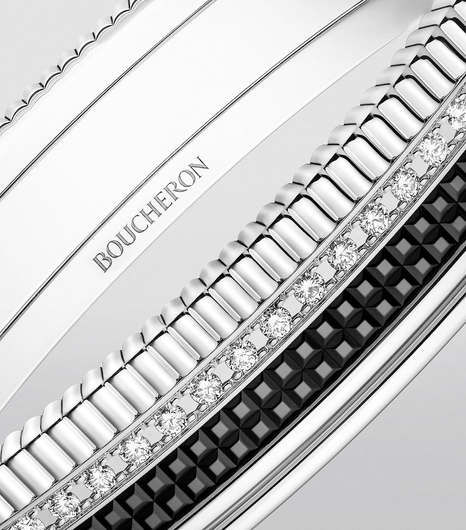 Boucheron Quatre Classique bangle white gold with diamonds (British brand)