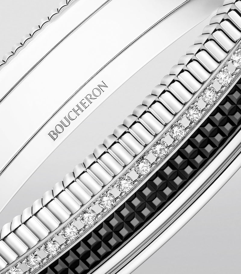 Boucheron Quatre Classique bangle white gold with diamonds (British brand)