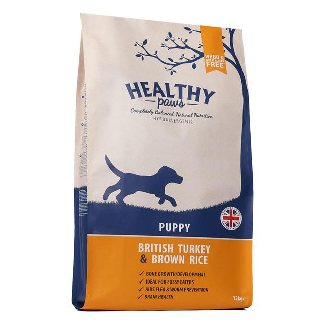 Healthy Paws British Turkey & Brown Rice Puppy Dog Food   12kg