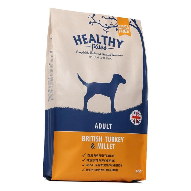 Healthy Paws British Turkey & Millet Adult Dog Food   12kg GOODS M&S   