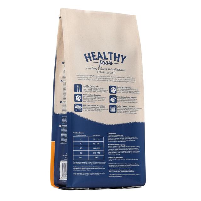 Healthy Paws British Turkey & Millet Adult Dog Food   2kg