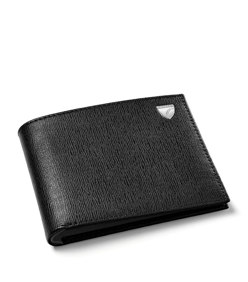 Aspinal of London leather bifold wallet Saffiano - British product