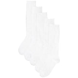 M&S 5pk Butterfly Knee High School Socks White GOODS M&S   