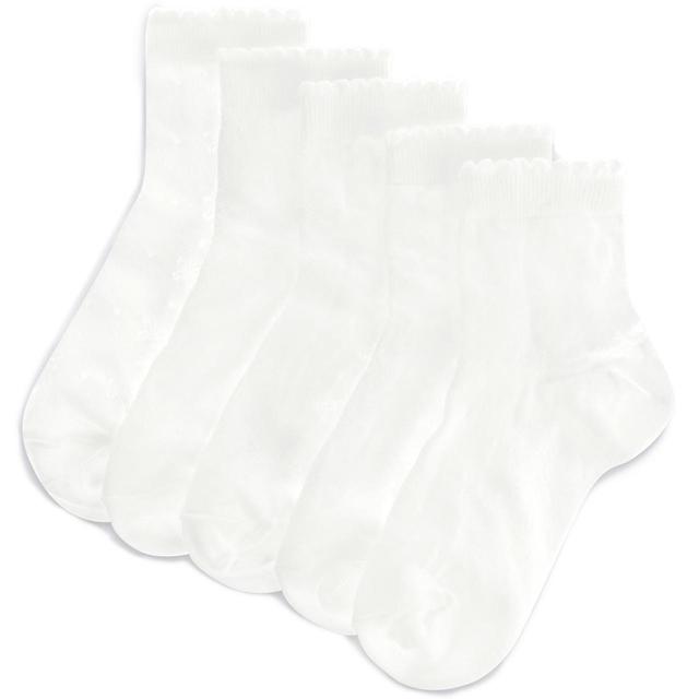 M&S Kids 5pk Butterfly School Socks White