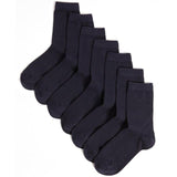 M&S Kids 7pk Ankle School Socks Navy GOODS M&S   