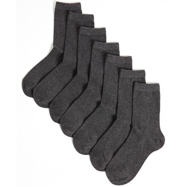 M&S Kids Ankle School Socks 7 Pack Grey Marl GOODS M&S   