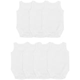 M&S Cotton Sleeveless Bodysuits 7 Pack White GOODS M&S   