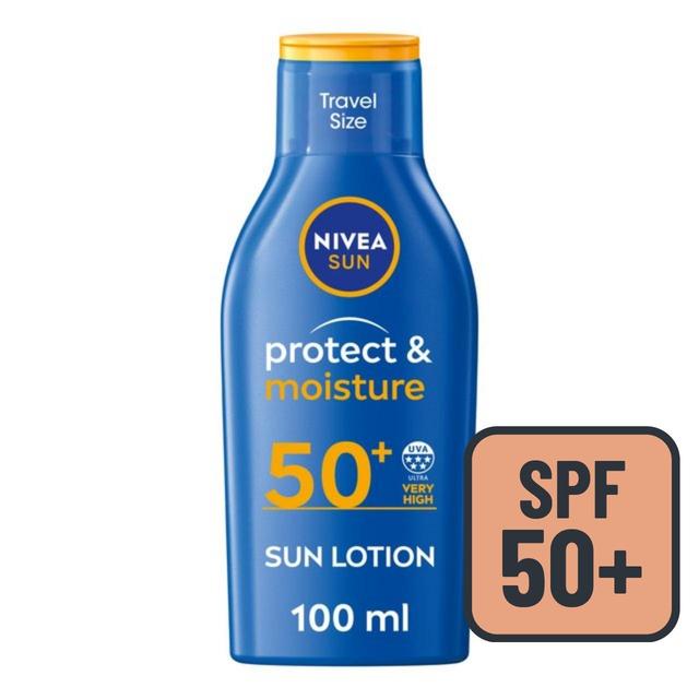 NIVEA SUN Protect & Moisture SPF 50+ Sun Lotion Travel Size   100ml