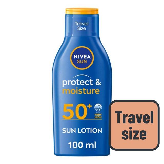 NIVEA SUN Protect & Moisture SPF 50+ Sun Lotion Travel Size   100ml GOODS M&S   