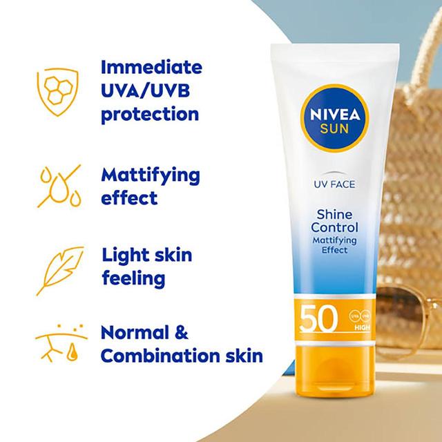 NIVEA SUN UV Face SPF 50 Sun Cream Shine Control   50ml GOODS M&S   