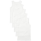 M&S Girls Cotton Vests 5 Pack 2-10 Years White GOODS M&S   