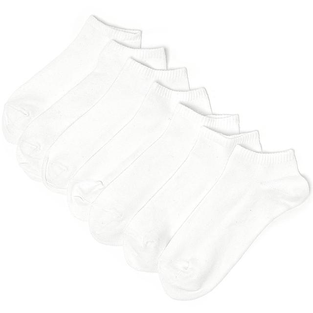 M&S Kids 7pk Cotton Trainer Liner Socks 3-16 Years White GOODS M&S   