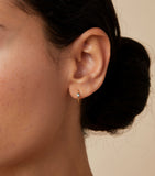 Astrid & Miyu yellow gold marquise hoop earrings with alexandrite - British product