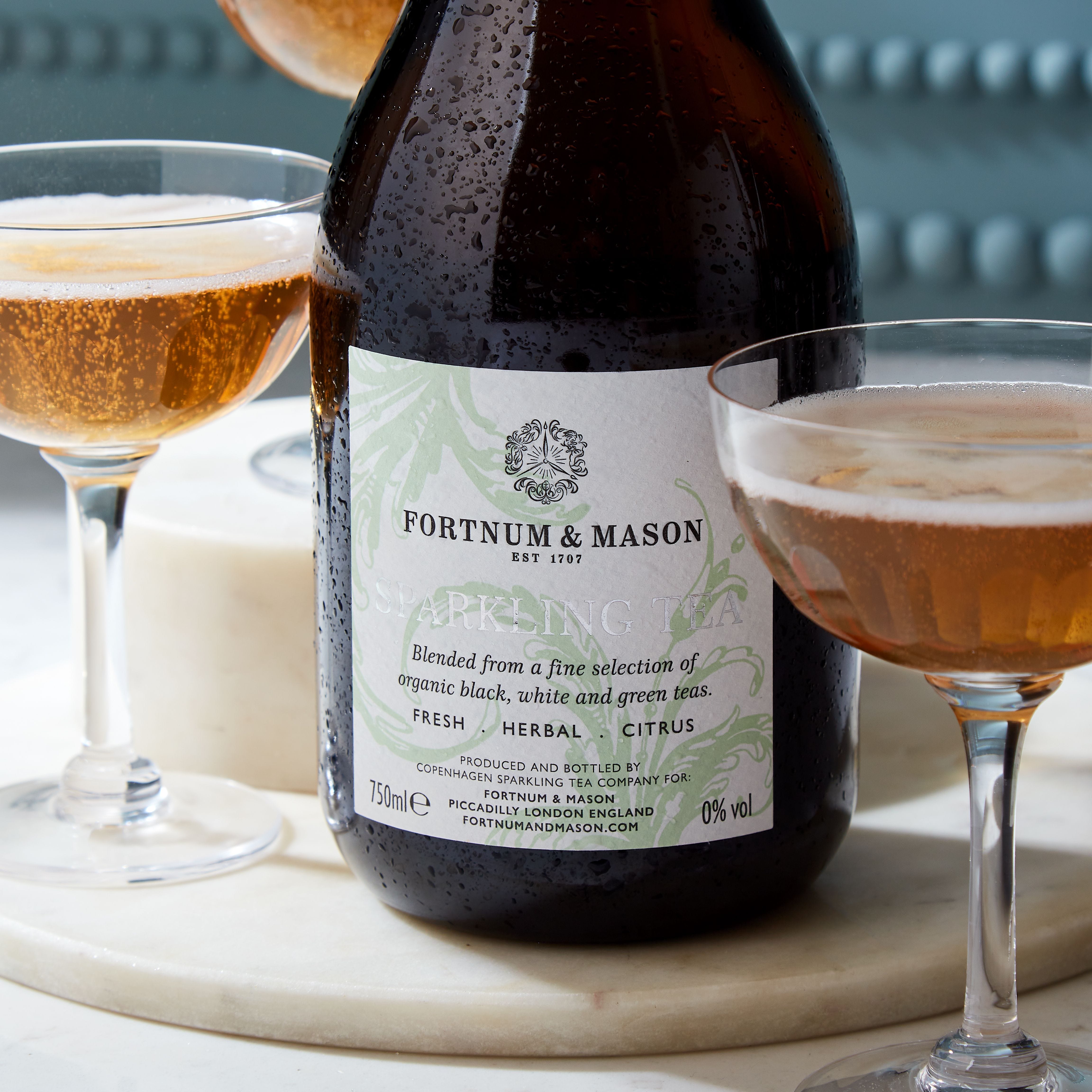 Fortnum's sparkling tea 0% ABV 75cl, imported from the UK