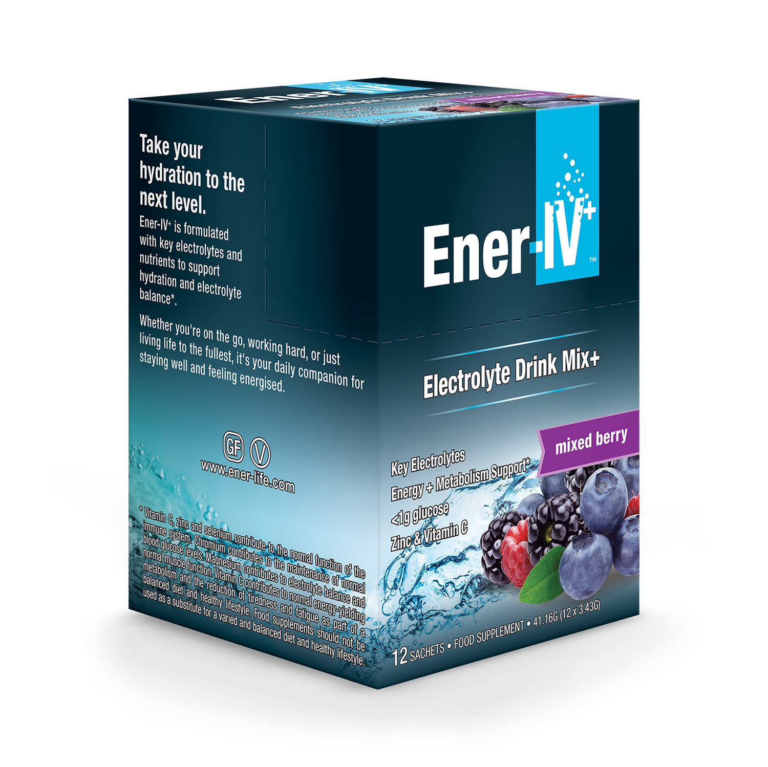 Ener Life Ener-IV Electrolyte drink mix 12 sachets, UK version