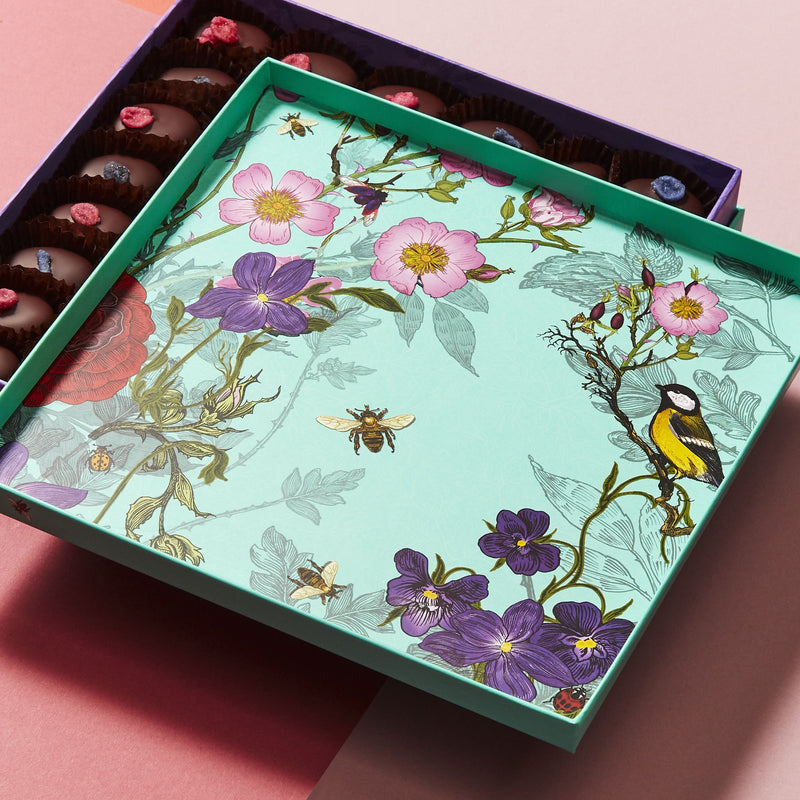 Fortnum's dark chocolate rose and violet creams 475g, UK version