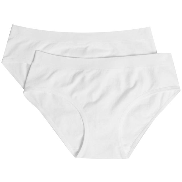 M&S Seamfree Bikini Knickers 2 Pack 6-16 Years White GOODS M&S   