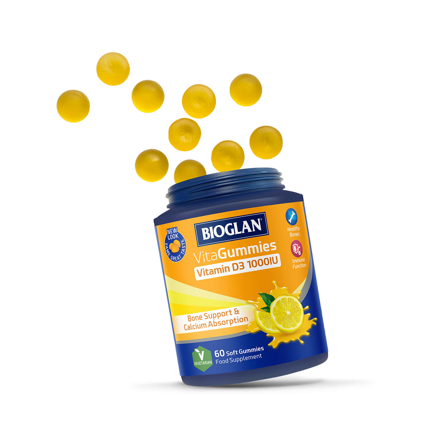 Bioglan Vitamin D3 gummies lemon flavour 60 pack - British product