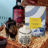 Port and Stilton hamper with port wine and Stilton cheeses, UK version