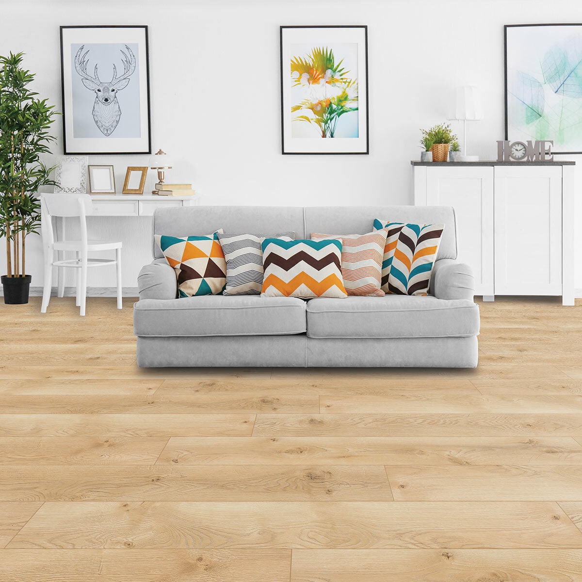 Golden Select Oslo light oak laminate flooring pack 1.146 m², UK version