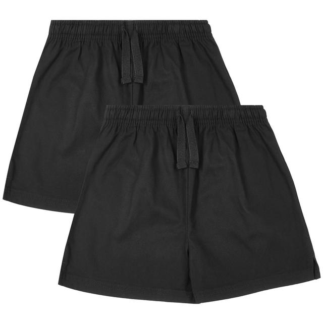 M&S Cotton Shorts 2 Pack 4-10 Years Black GOODS M&S   