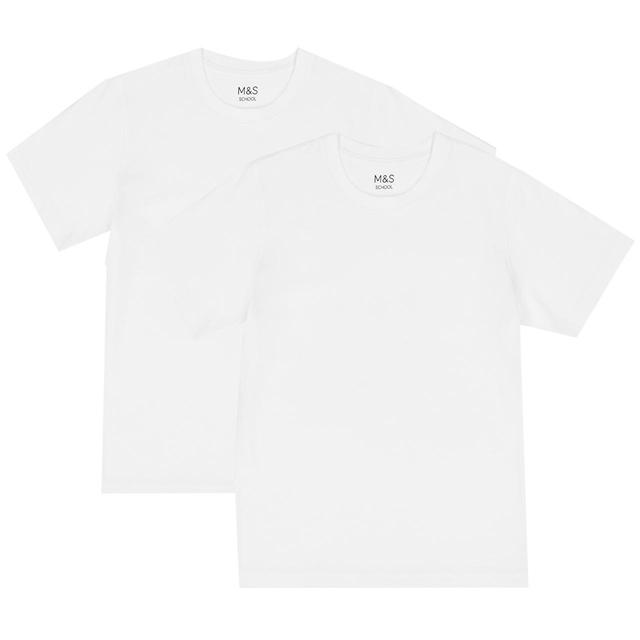 M&S Cotton T-Shirts 2 Pack 4-14 Years White