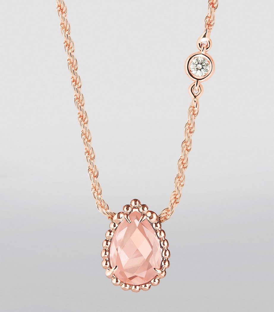 Boucheron Serpent Bohème rose gold necklace with pink quartz and diamond, UK version