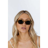 SVNX round hexagon sunglasses sage green, imported from the UK
