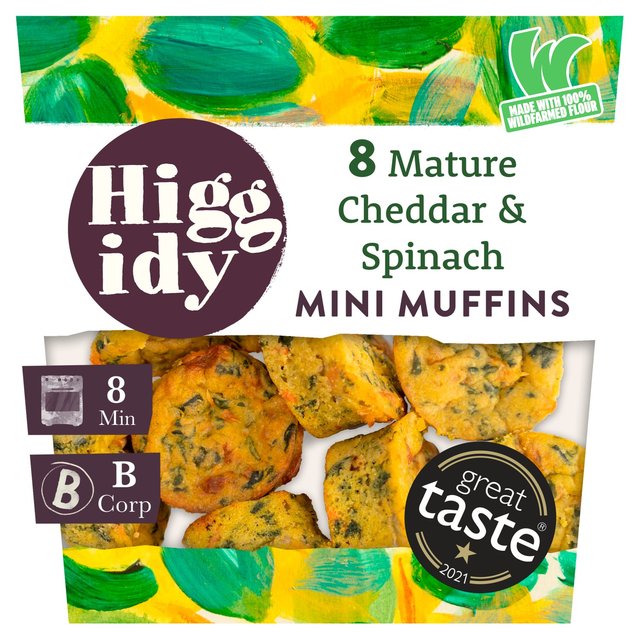 Higgidy 8 Cheddar & Spinach Mini Muffins   160g GOODS M&S   