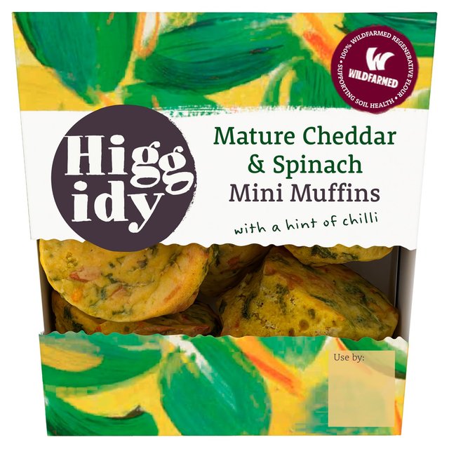 Higgidy 8 Cheddar & Spinach Mini Muffins   160g