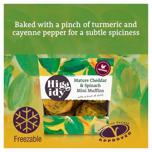 Higgidy 8 Cheddar & Spinach Mini Muffins   160g GOODS M&S   