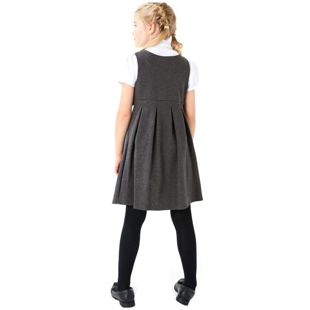 M&S Cotton Knitted Pinafore 4-12 Years Grey GOODS M&S   