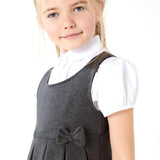 M&S Cotton Knitted Pinafore 4-12 Years Grey GOODS M&S   