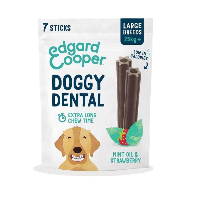 Edgard & Cooper Strawberry & Mint Large Dog Dental Sticks   7 per pack GOODS M&S   