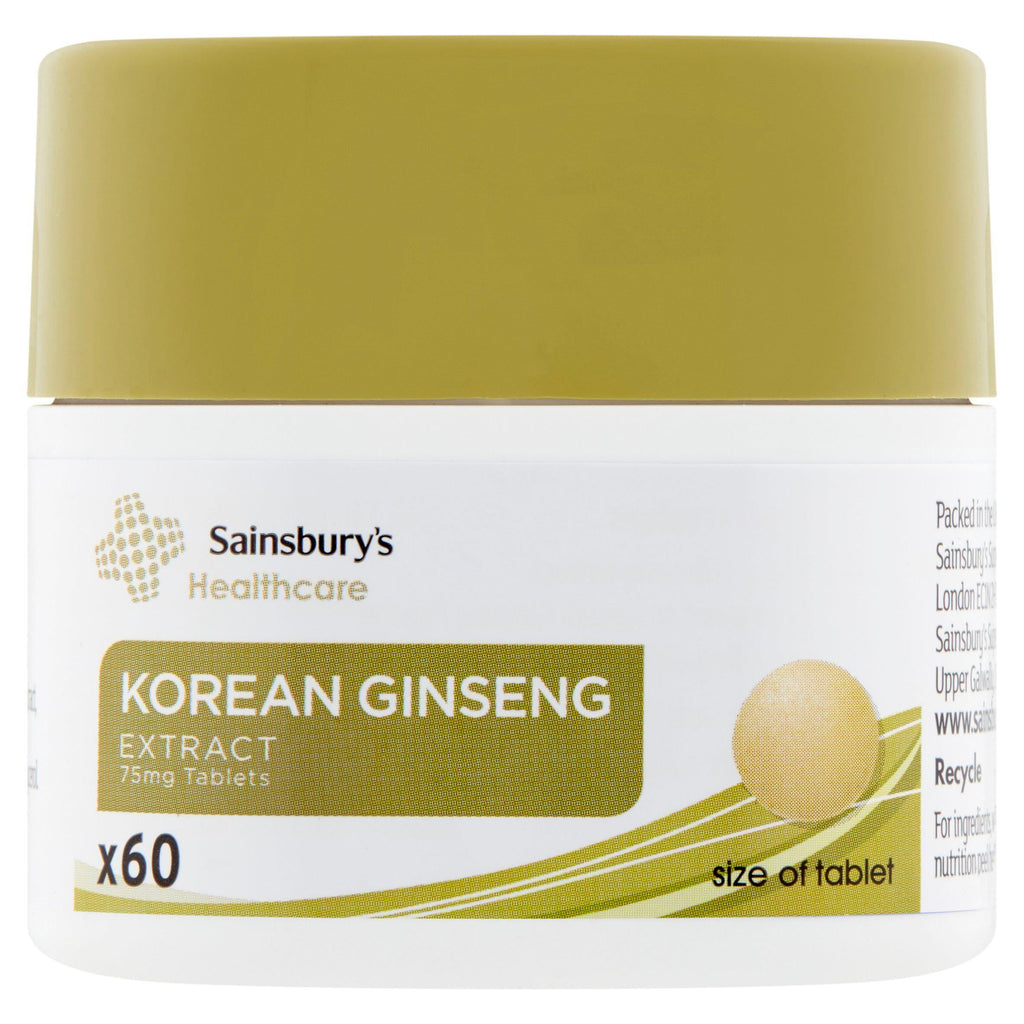 Sainsbury's Healthcare Korean Ginseng Extract Tablets x60 75mg