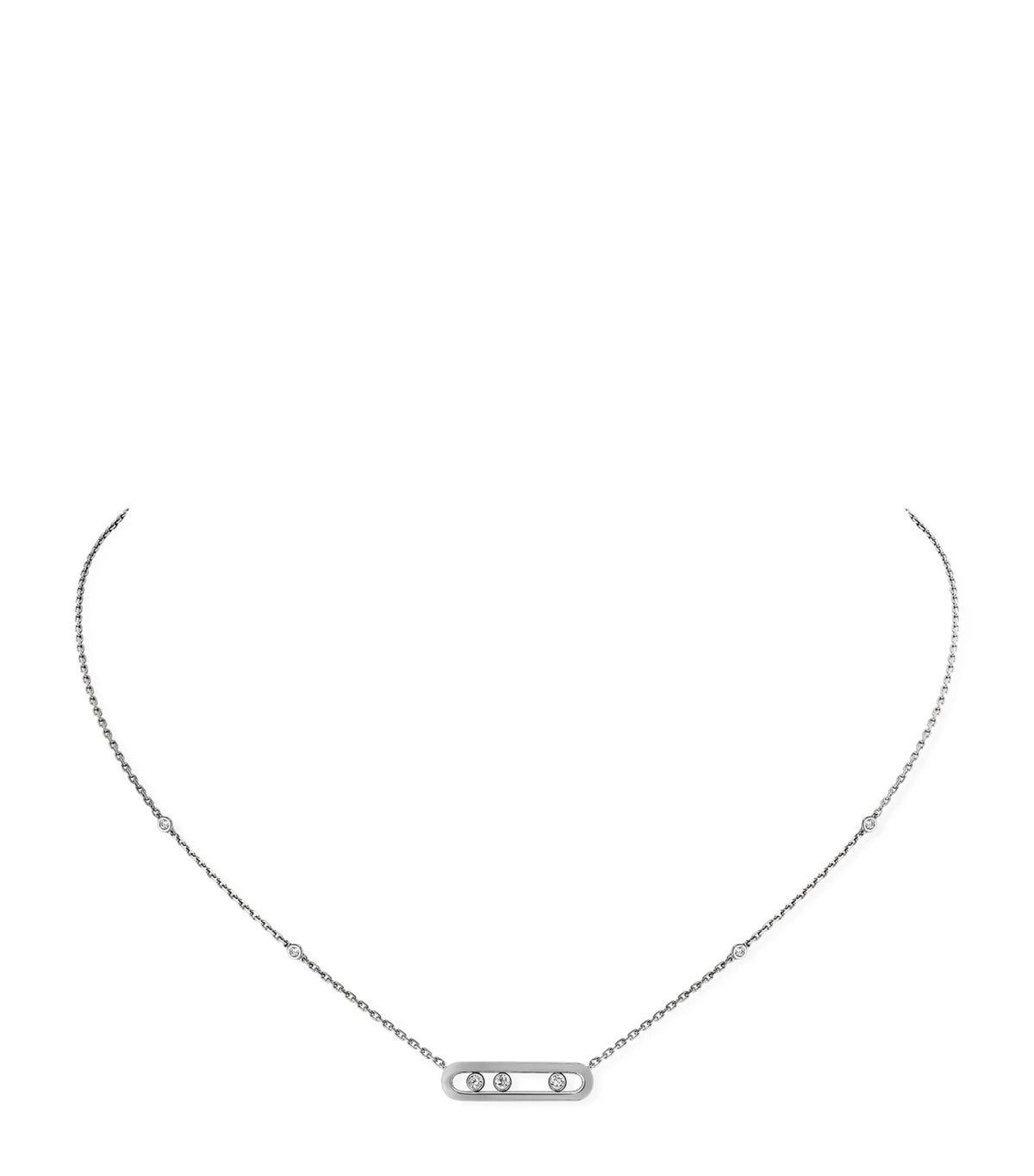 Messika Move Classique white gold diamond necklace, imported from the UK