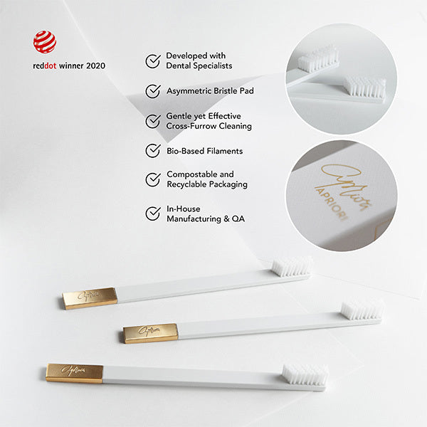 APRIORI White Gold medium toothbrush - (British brand)