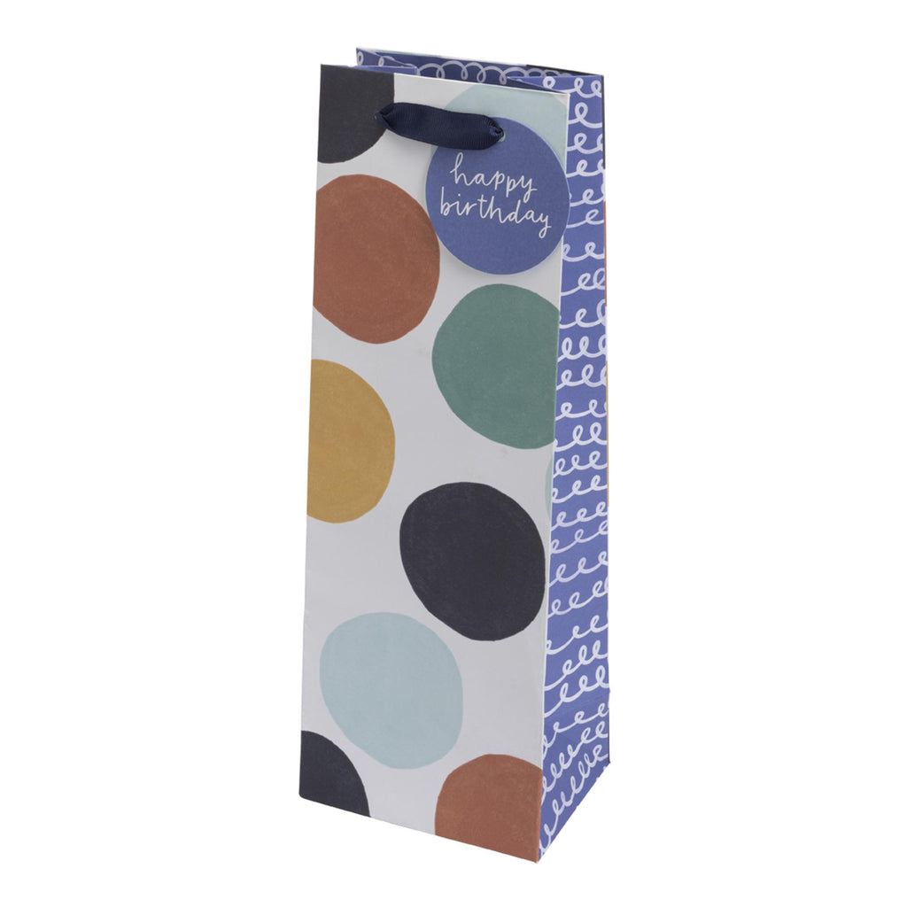 Sainsbury's Home Brights Happy Birthday Spot Bottle Gift Bag For Champagne Prosecco Wine