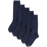 M&S 5pk Cotton Knee High School Socks Navy GOODS M&S   