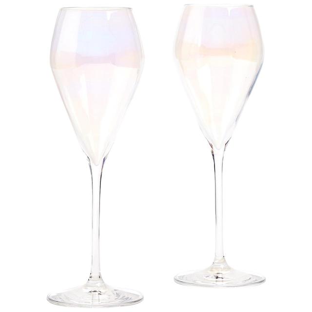 M&S Crystal Pearl Lustre Prosecco Flutes Set    2 per pack