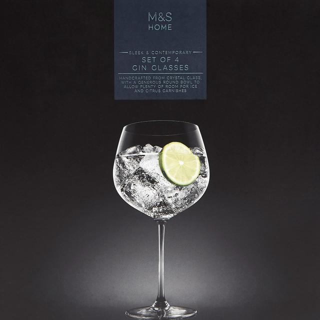 M&S Crystal Gin Glasses Set 780ml   4 per pack GOODS M&S   