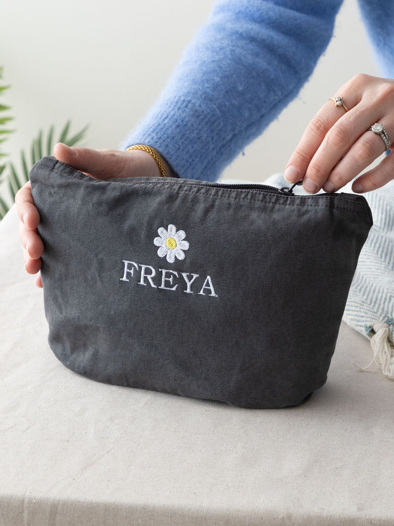 No Ordinary Gift personalised washed finish pouch 18x21cm, UK version