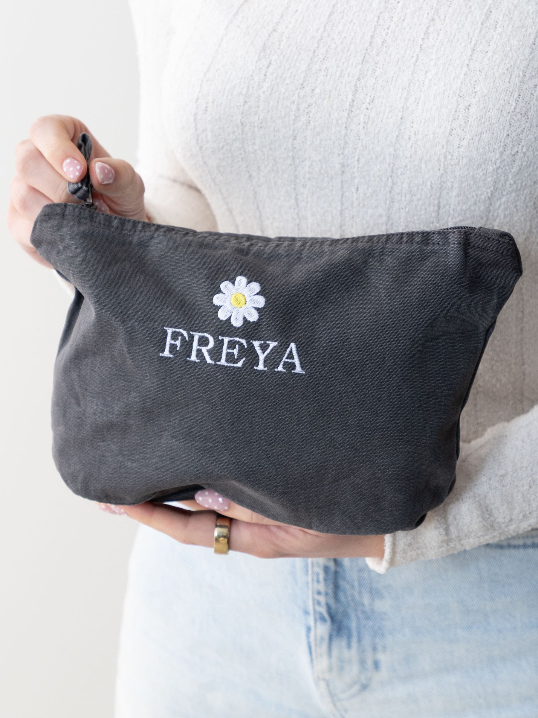 No Ordinary Gift personalised washed finish pouch 18x21cm, UK version