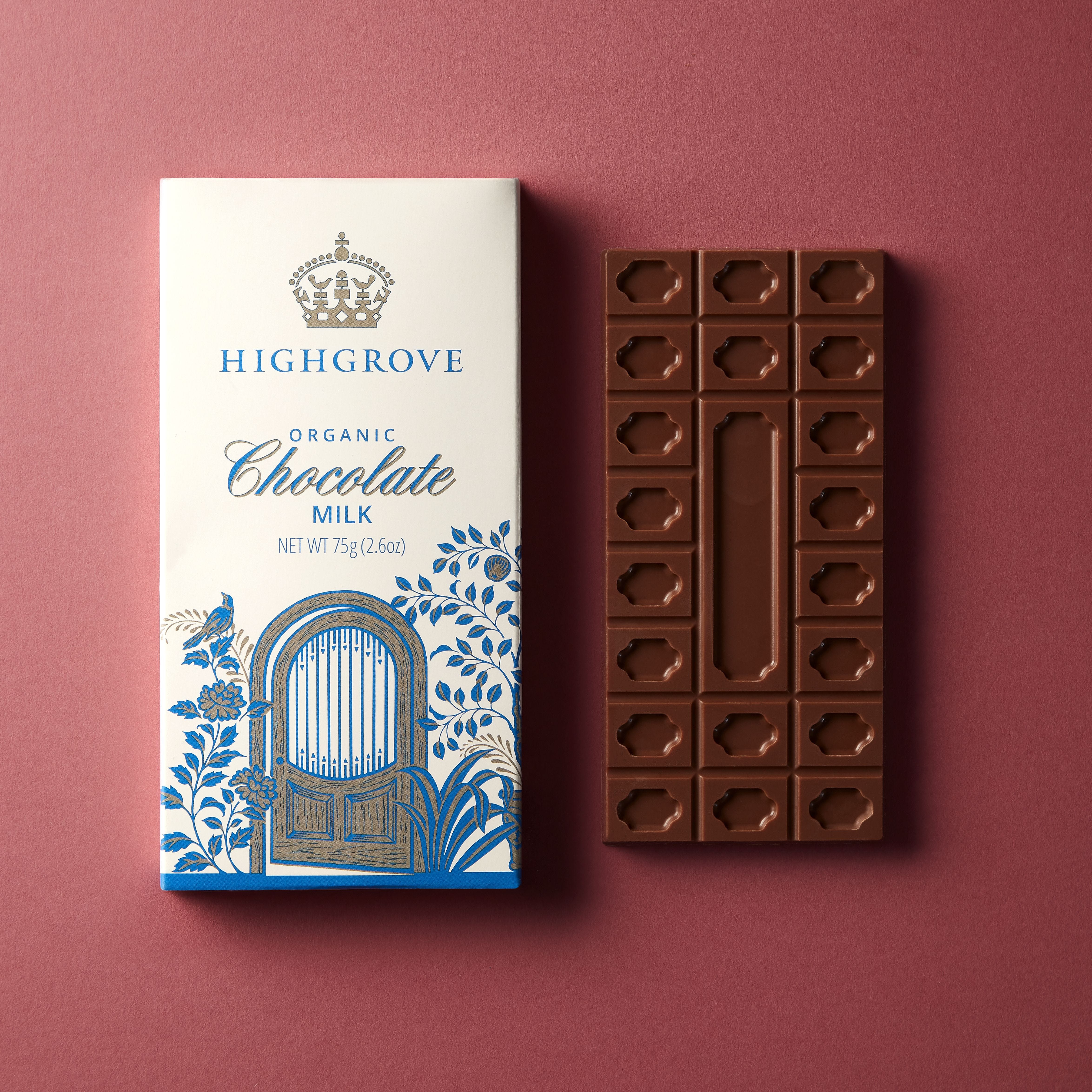 Highgrove organic milk chocolate bar 75g - British product
