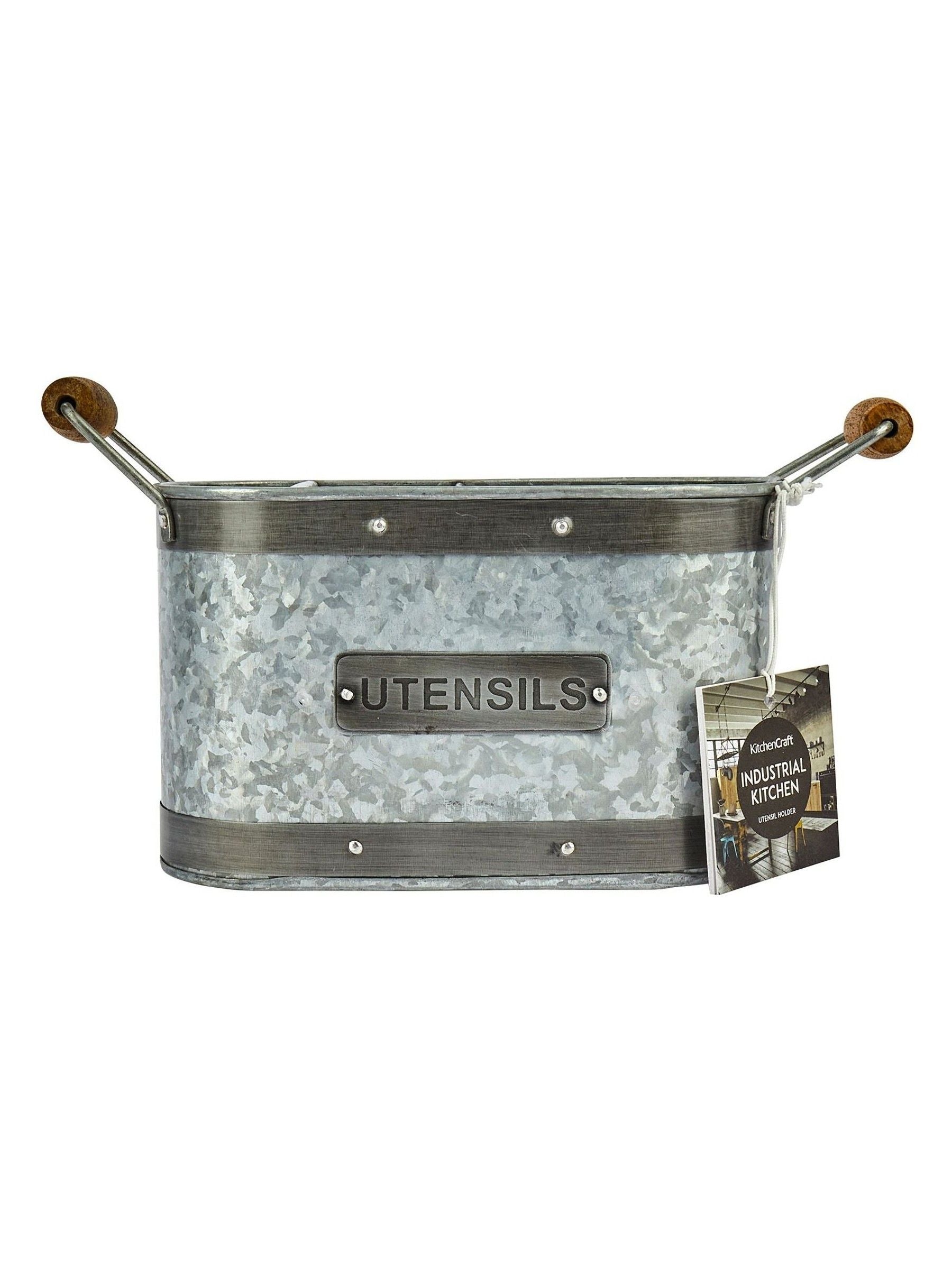 Industrial Grey Utensil Caddy 27.5x11x17cm, UK version