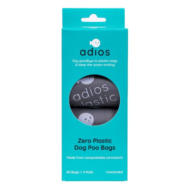 Adios Compostable & Biodegradable Dog Poo Bags - Grey    60 per pack GOODS M&S   