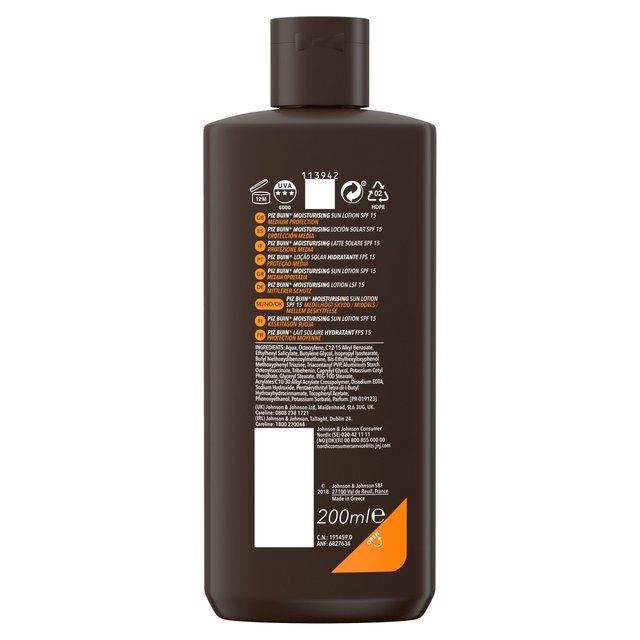 Piz Buin Moisturising SPF 15 Sun Lotion   200ml GOODS M&S   