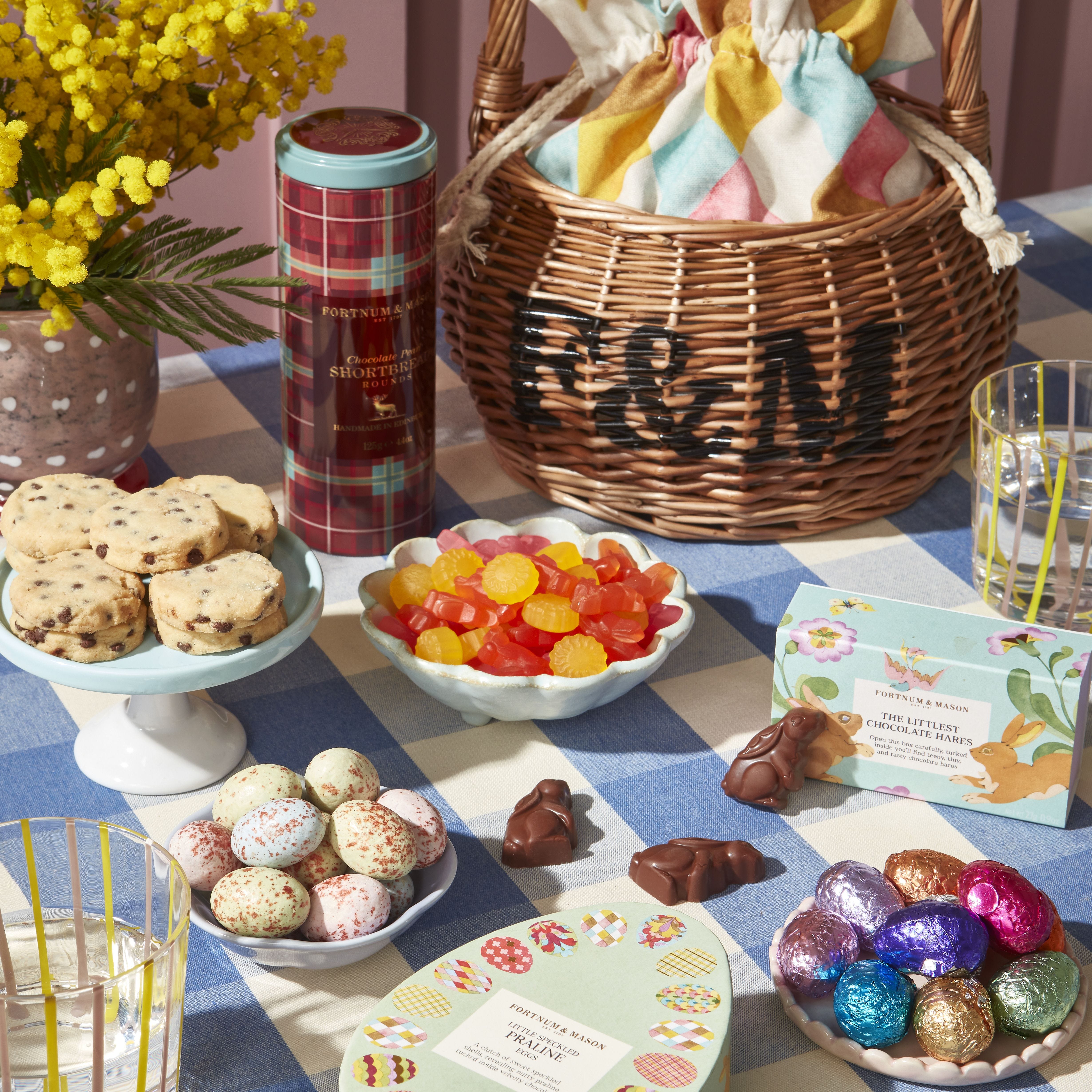 Happy Easter Basket hamper with chocolate eggs and sweets (British brand)