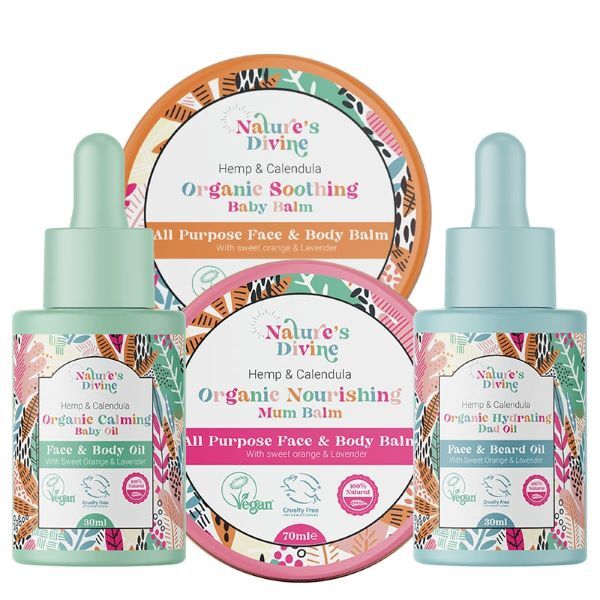 Nature's Divine Happy Family Bundle organic skincare, UK version
