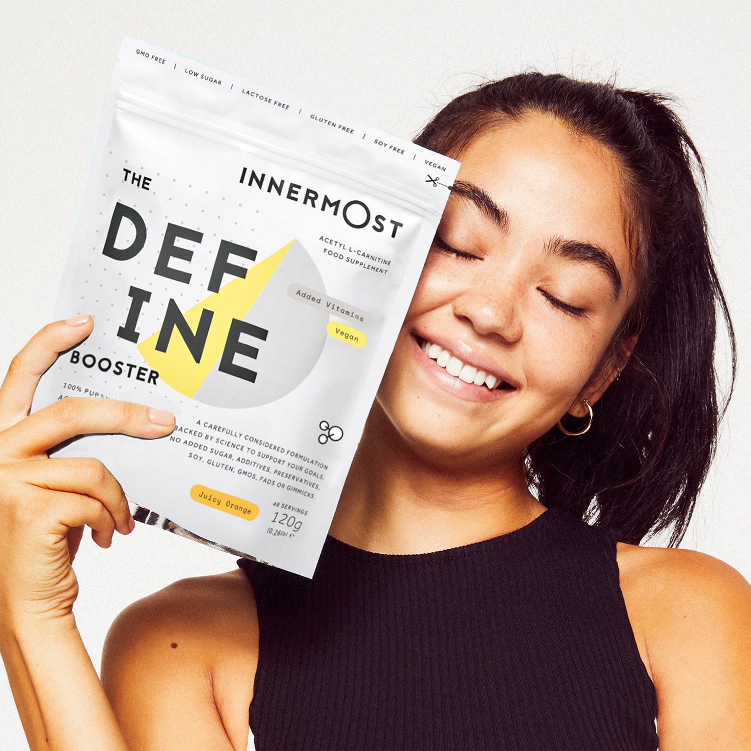 Innermost Define Booster Orange 120g supplement powder, UK version